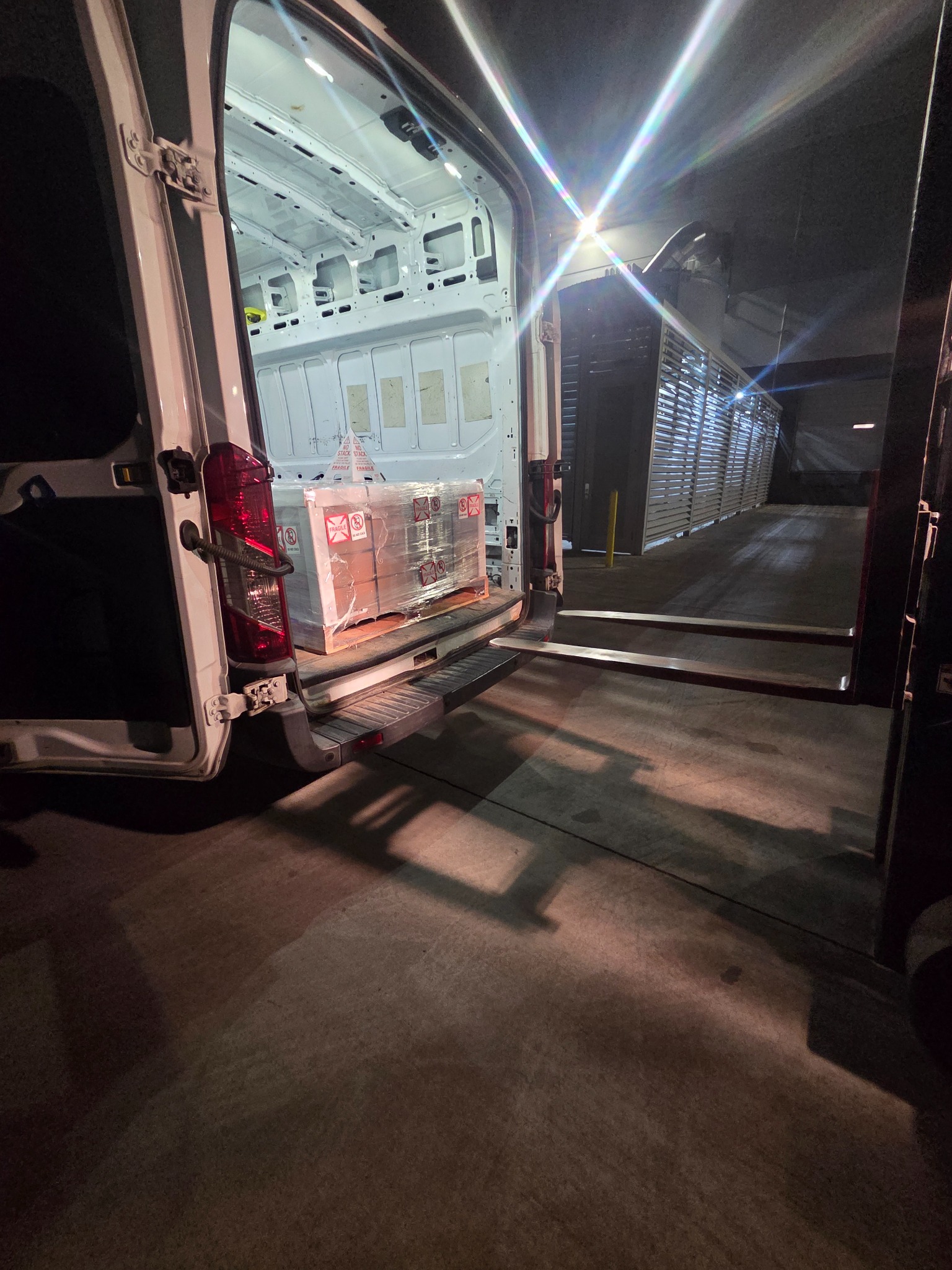 After-hours freight loaded into Goldmark cargo van